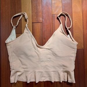 Kortni Jean Scoop Back Top, rib light pink/nude, S